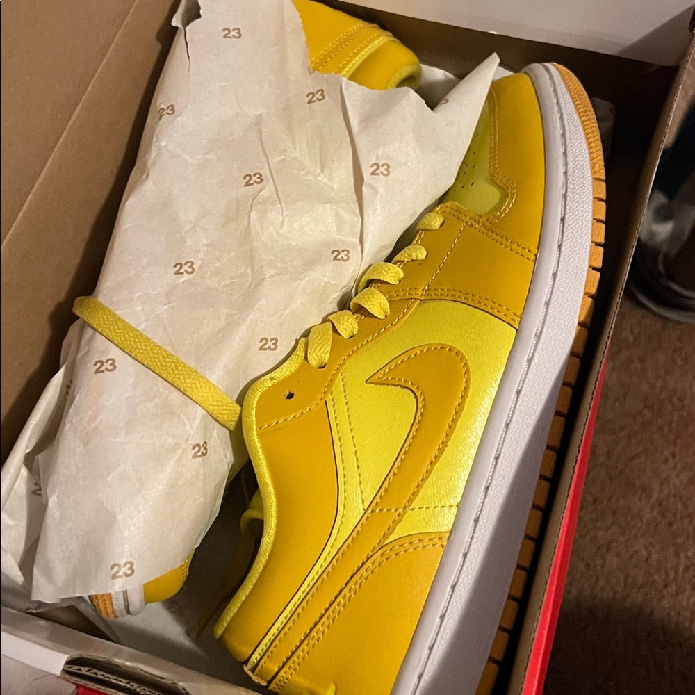 Nike Air Jordan Low Top Sneakers in Yellow - Picture 3 of 3